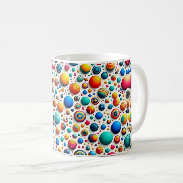 Mug Points Abstraits Rétro géométrique (Devant droit)