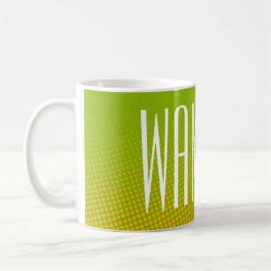Mug Points amusants Motif vert orange + votre texte