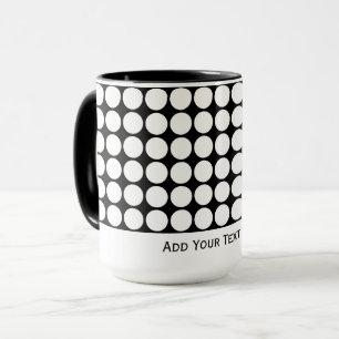 Mug Points Blancs Minimaux sur Fond Noir Uni