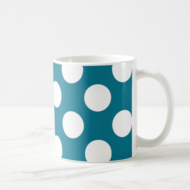 Mug Points blancs sur le bleu - rétro style (Droite)