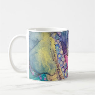Mug Points colorés Encre d'alcool Liquide Art Abstrait