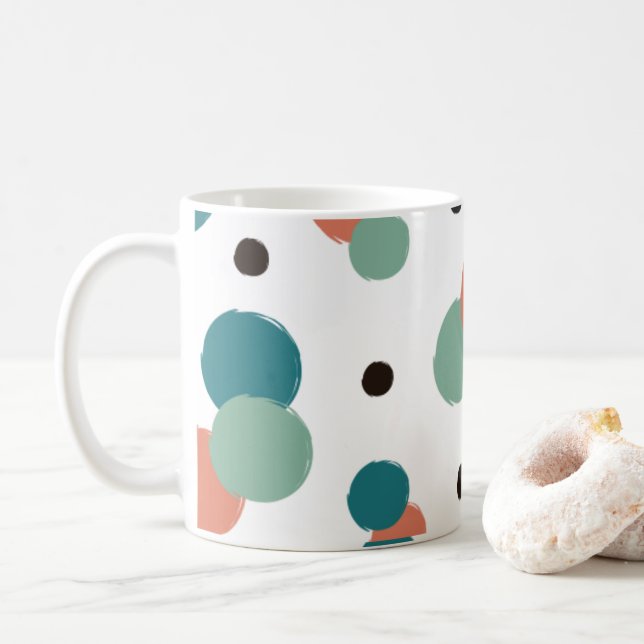 Mug Points colorés esthétiques (Avec donut)