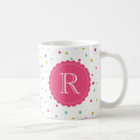 Points Confetti colorés mignons Motif Monogramme M
