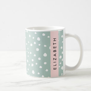 Mug Points Dalmatiens verts, Spots, Votre Nom