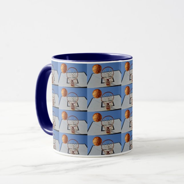 Mug Points De Bal De Basketball, (Devant gauche)