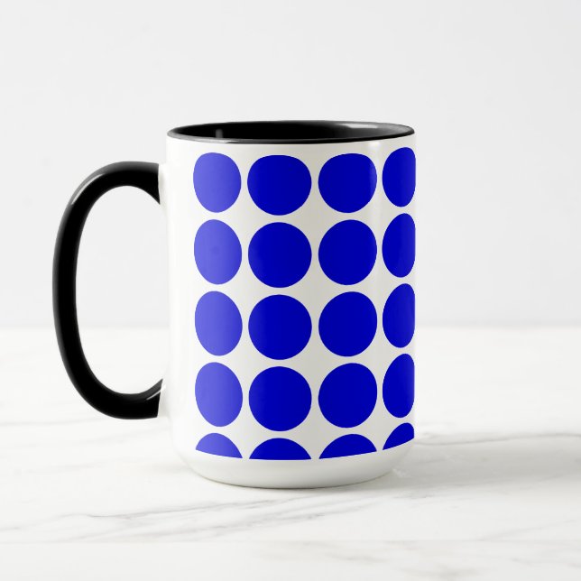 Mug Points de polka -Bleu royal (Gauche)