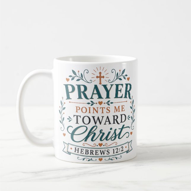 Mug Points de prière qui me dirigent vers le Christ Ci (Gauche)