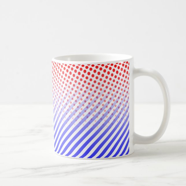 Mug Points et bandes rouges et bleus (Droite)