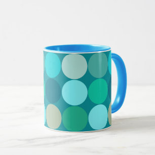 Mug Points géants du milieu du siècle, Turquoise, Aqua