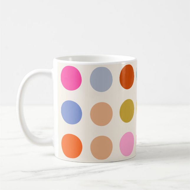 Mug Points géométriques Vintages colorés (Gauche)