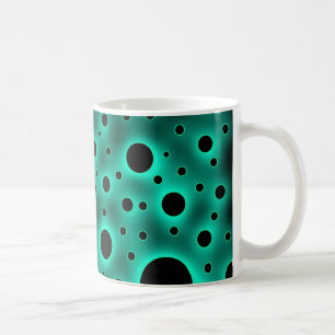 Mug Points noirs modernes sur turquoise
