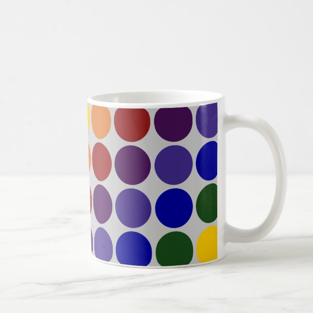 Mug Pois arc-en-ciel sur gris (Droite)