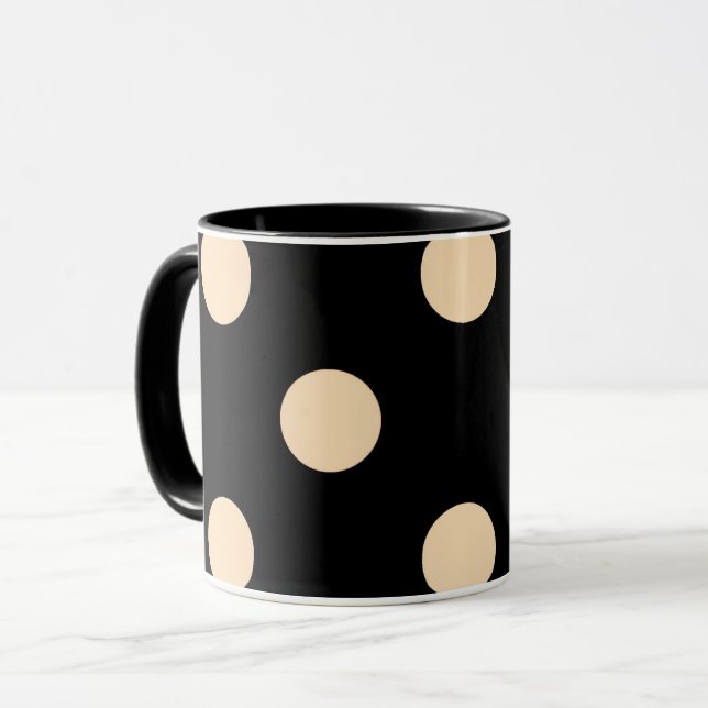 Mug Pois Black Cream (Devant gauche)