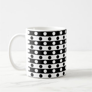 Mug Pois et rayures Motif - tons noir et blanc