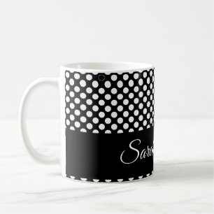 Mug pois noir et blanc monochrome