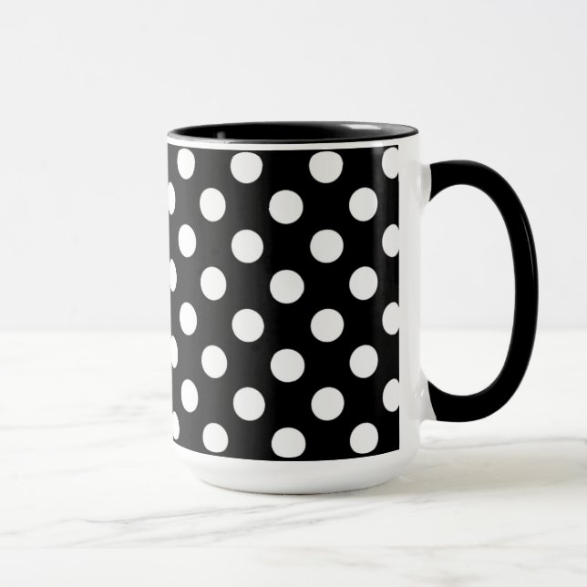 Mug Pois Noirs Et Blancs (Droite)