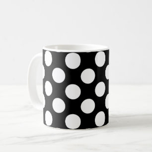 Mug Pois noirs et blancs, Motif Polka