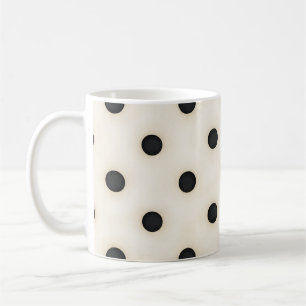 Mug Pois noirs sur blanc antique