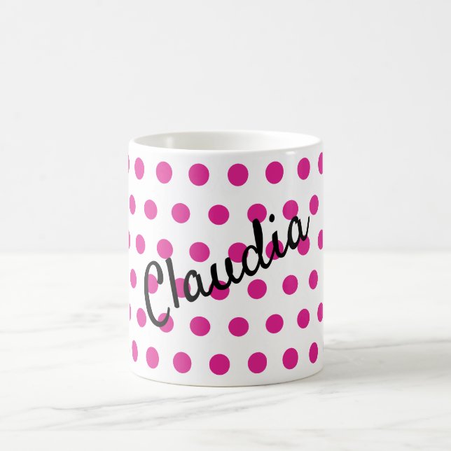 Mug Pois rose blanc Nom (Centre)