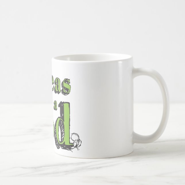 Mug Pois verts Dessin de légumes Art 2 pois dans un po (Droite)