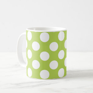 Mug Pois verts, Motif à points Polka, points, pointill