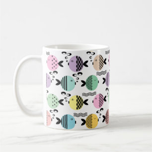 Mug Poisson abstrait sans couture scandinave moderne m