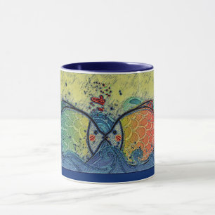 Mug Poisson Baiser Amour en Bleu