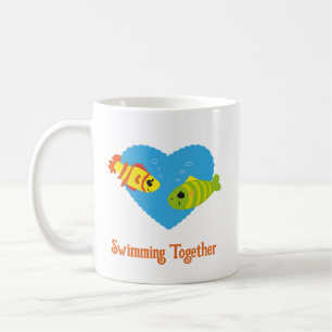 Mug Poisson Couple Amour Nage Ensemble Personnalisé