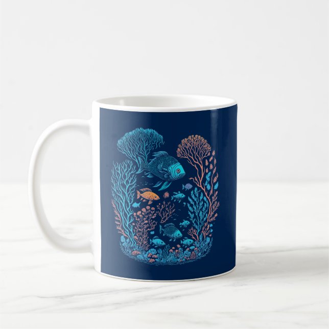 Mug Poisson de Corail Bleu (Gauche)