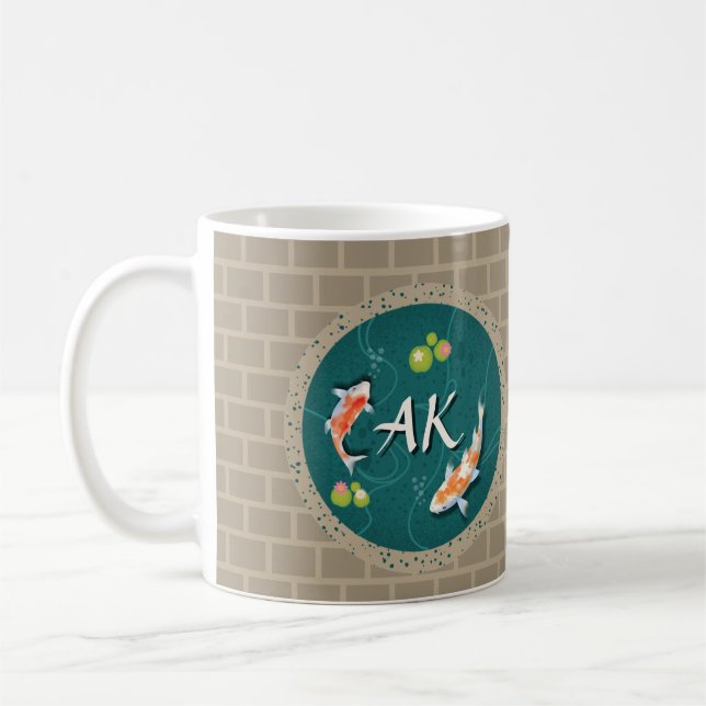 Mug Poisson japonais Koi dans l'étang pour la chance (Gauche)