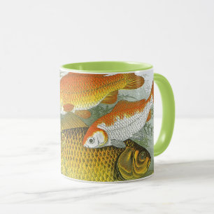Mug Poisson Koï Carpe Rouge, Vieille Marine Vie Aquati