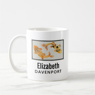 Mug Poisson Koi Or élégant
