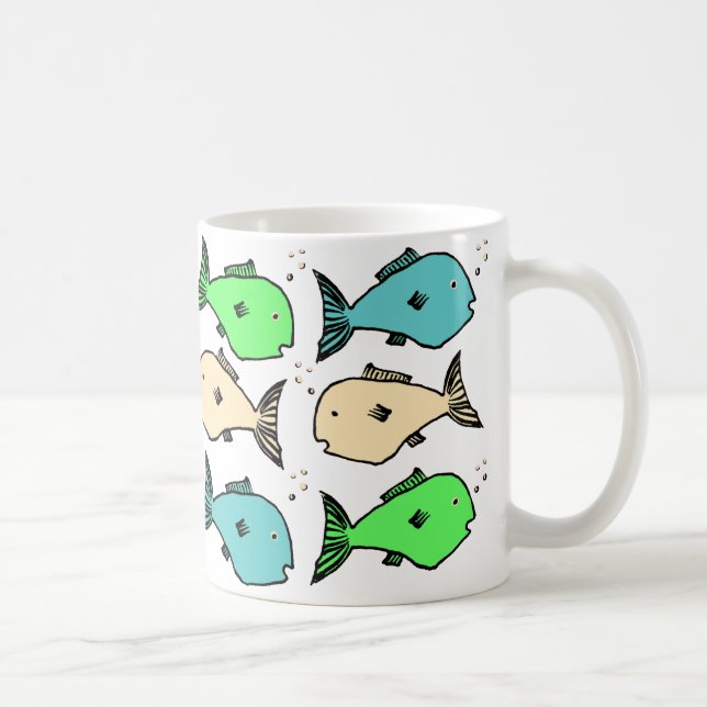Mug Poisson tropical coloré sur un (Droite)