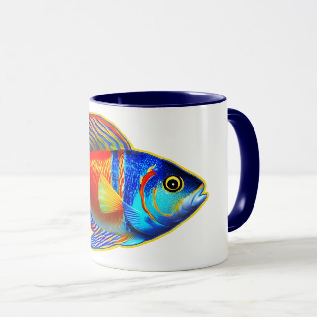 Mug Poisson unique et coloré (Devant droit)