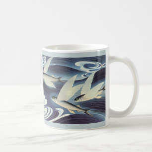 Mug Poisson volant japonais vintage dans l'océan, Japo