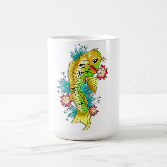 Mug Poissons japonais orientaux frais de carpe de koi (Centre)
