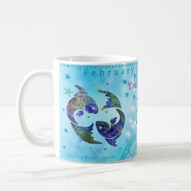 Mug Poissons Vintage Astrologie Zodiaque Personnalisée (Gauche)