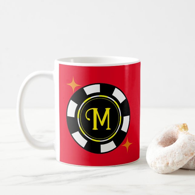 Mug - Poker Personalized (add initial) (With Donut)