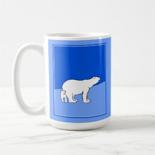 Mug Polar Bear Mom and Cub Peinture - Wildlife Art