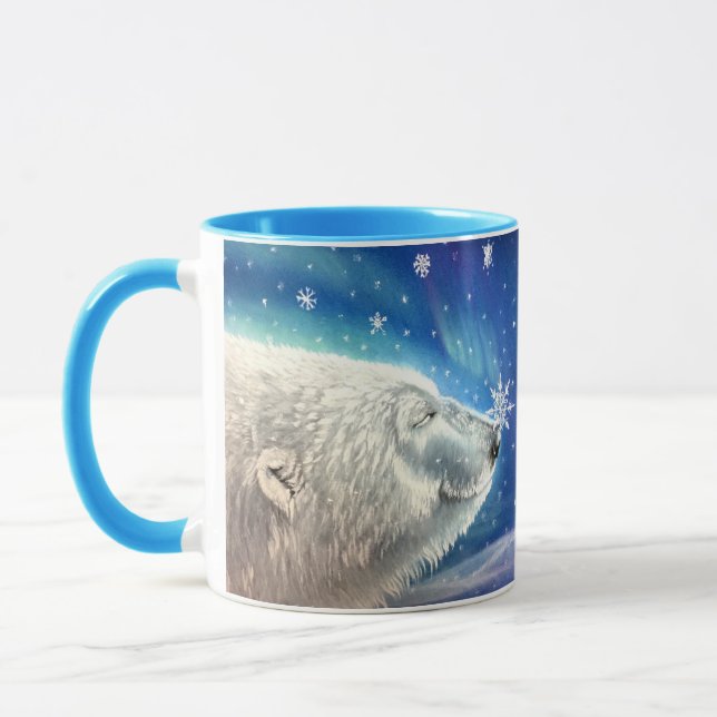 Mug - Polar Bear Snowflakes by Michaeline McDonald (Left)