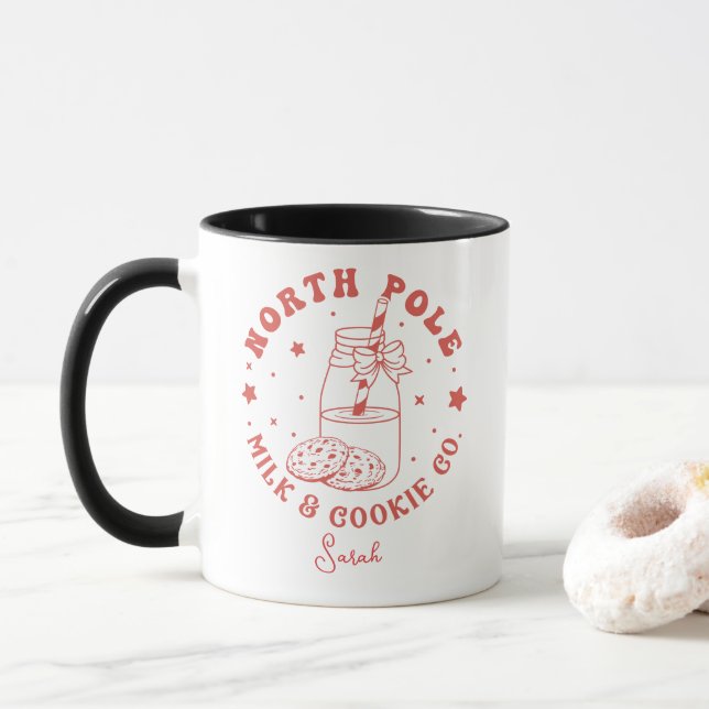 Mug Pôle Nord Lait Et Cookie Co. Café Santa Claus (Avec donut)