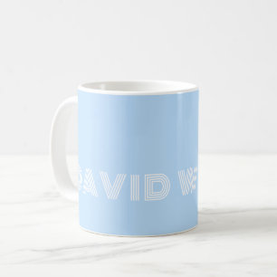 Mug Police Amusante Bleu Clair et Blanc Moderne Nom 01