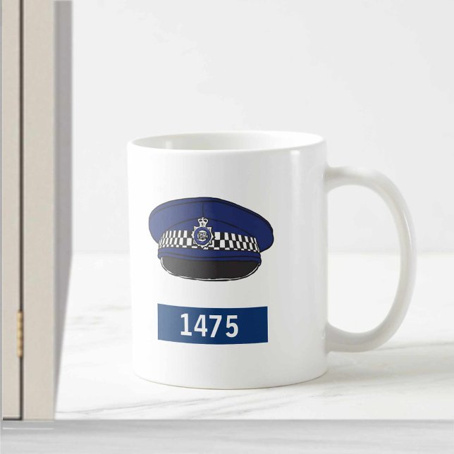 Mug Police britannique avec Casquette plat - Ajouter u (Créateur téléchargé)