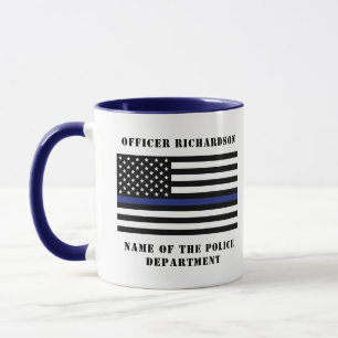 Mug Police de la ligne bleue mince