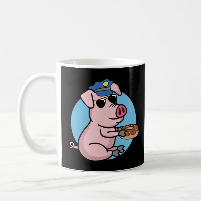 Mug Police Humoristique Doughnut Cochon Cop Policemen  (Gauche)
