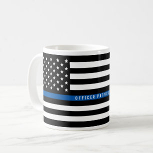 Mug Police Mince Blue Line American Flag Ajouter un no