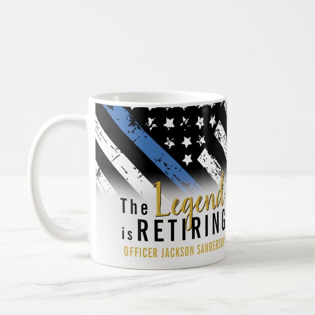 Mug Police Retraite Ligne bleue Drapeau Application de (Gauche)
