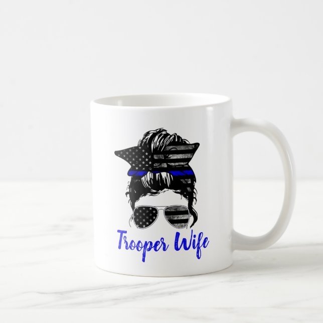 Mug Police Trooper patrouille routier Messy Bun Wife (Droite)