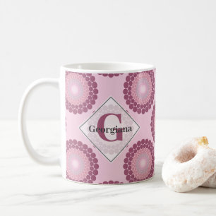 Mug Polka Dot Mandala, Rose Dusky Radiant Personnalisé