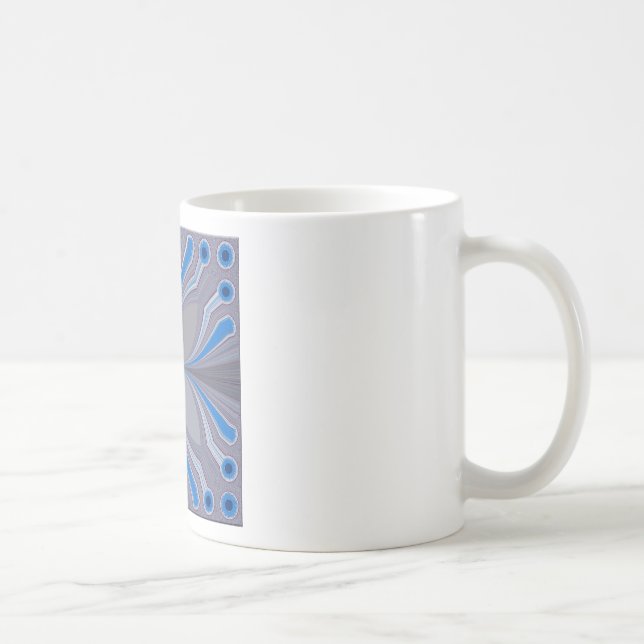 Mug Polka gris cendré bleu Pointe Texture Art Imprimer (Droite)